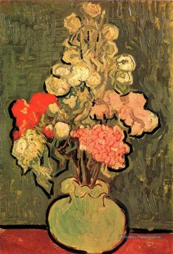Vase Nature Morte avec Rose Mallows Vincent van Gogh Fleurs impressionnistes Peinture à l'huile